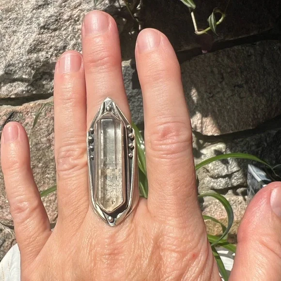 Acid Queen Lodolite Amplifier Ring, Size 7.25 - Picture 3 of 14